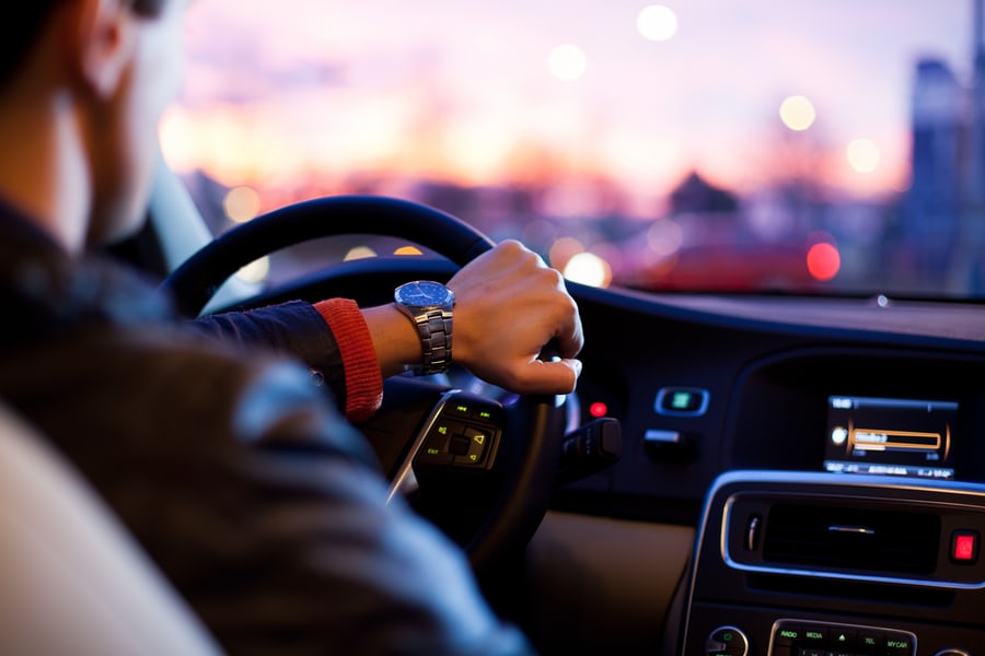 Image of a driver using situational awareness and driving defensively